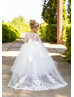 Ivory Lace Tulle Flower Girl Dress With Removable Train Ivory Lace Tulle Flower Girl Dress With Removable Train